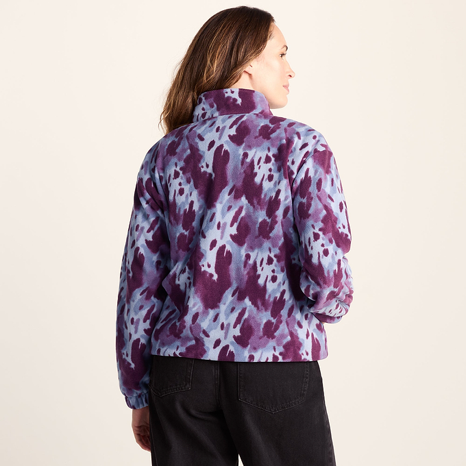 Firan Womens Relaxed Fit Microfleece Jacket - Smokey Blue Print