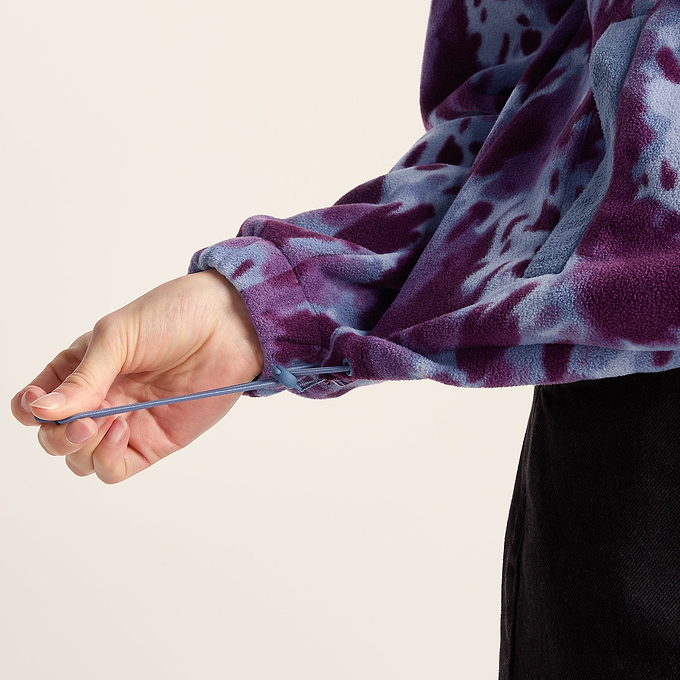 Firan Womens Relaxed Fit Microfleece Jacket - Smokey Blue Print