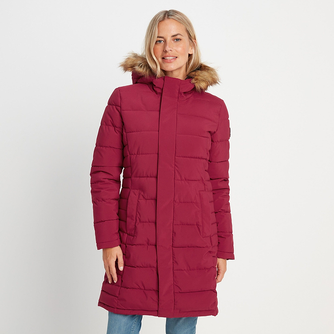 Firbeck Womens Long Insulated Jacket - Raspberry