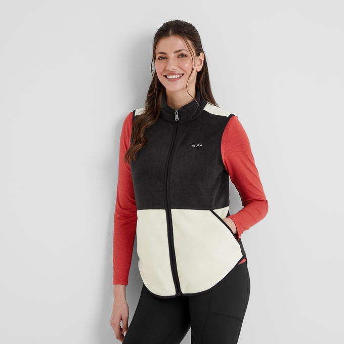 Fordley Womens Microfleece Gilet - Black/Vanilla