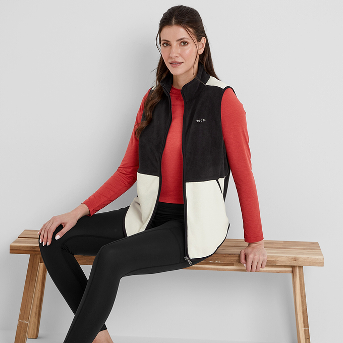 Fordley Womens Microfleece Gilet - Black/Vanilla