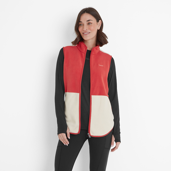 Fordley Womens Microfleece Gilet - Cranberry/Vanilla