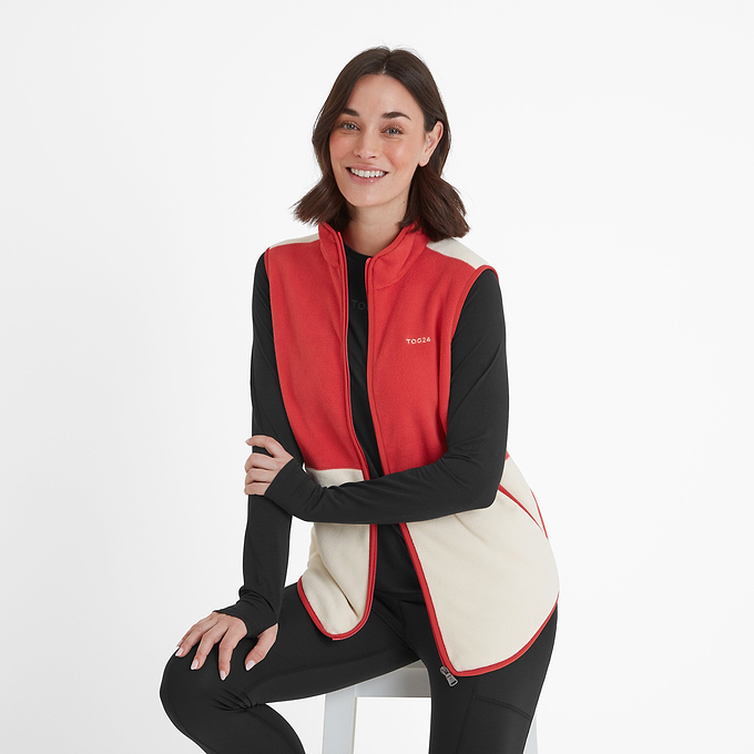 Fordley Womens Microfleece Gilet - Cranberry/Vanilla