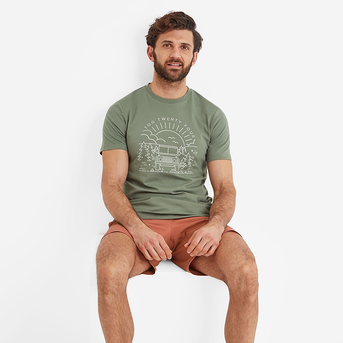 Fowler Mens T-Shirt - Faded Khaki