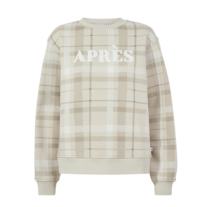 Gina Mens Supersoft Check Print Crew Neck Sweatshirt - Simply Taupe Check