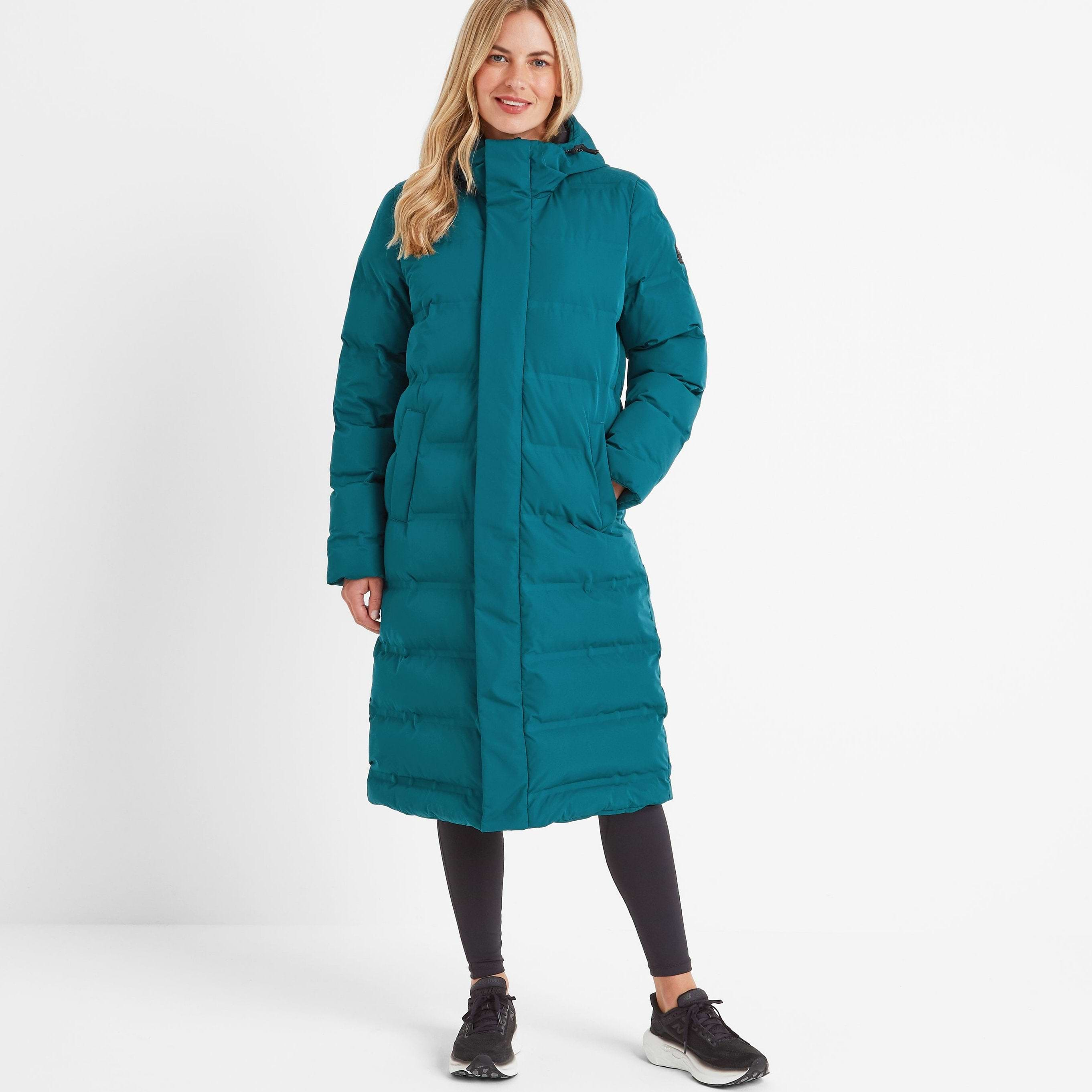 Teal padded coat womens sale