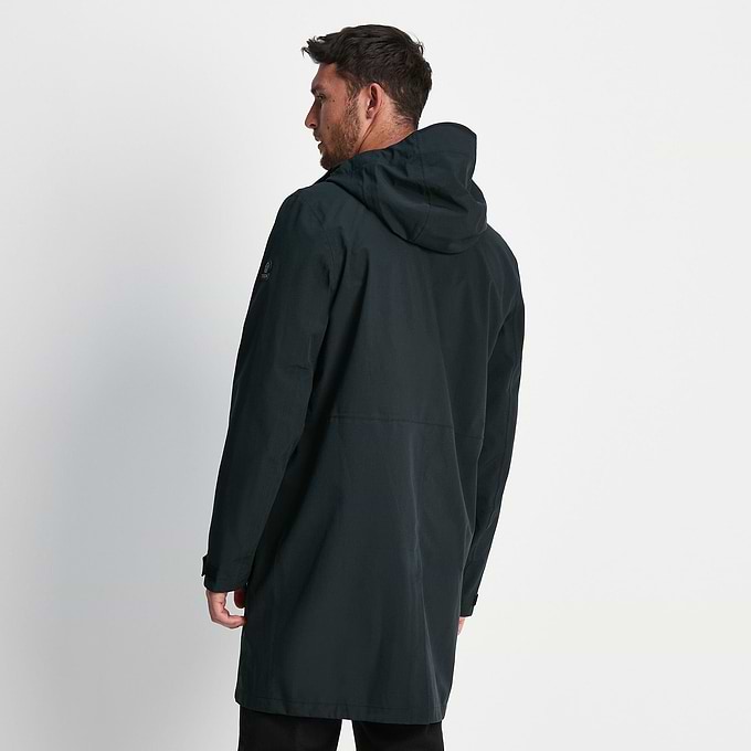 Glenton Mens Long Waterproof Jacket - Black
