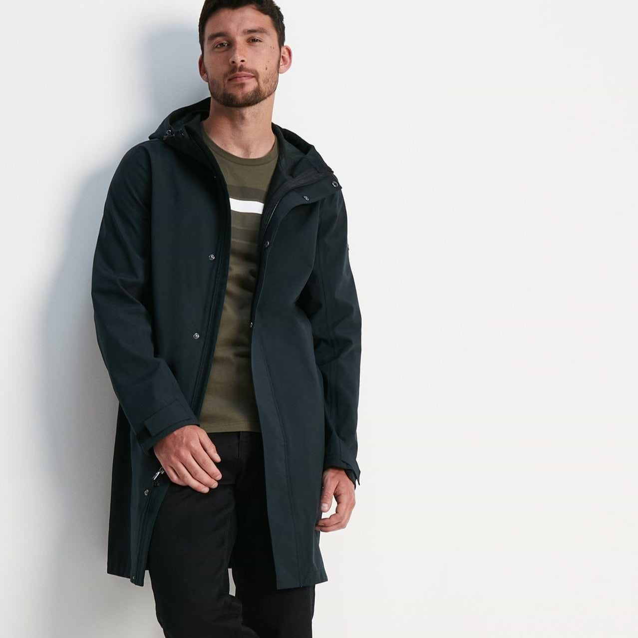 Long black smart jacket best sale