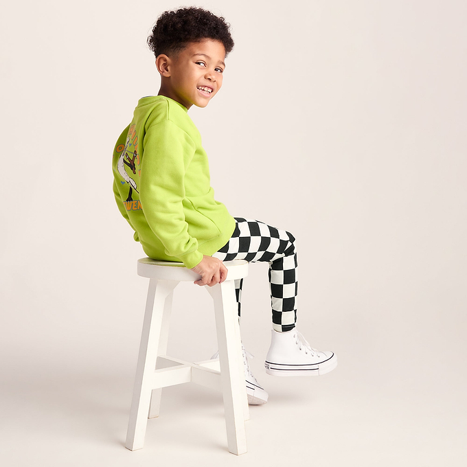 Harri Kids Shaun the Sheep Legging - Black Woolly Checkerboard