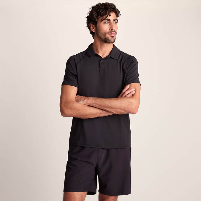 Hector Mens Performance Polo Shirt - Black