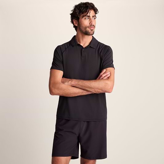 Hector Mens Performance Polo Shirt - Black