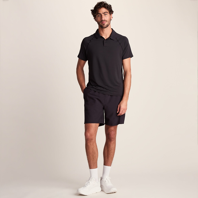 Hector Mens Performance Polo Shirt - Black