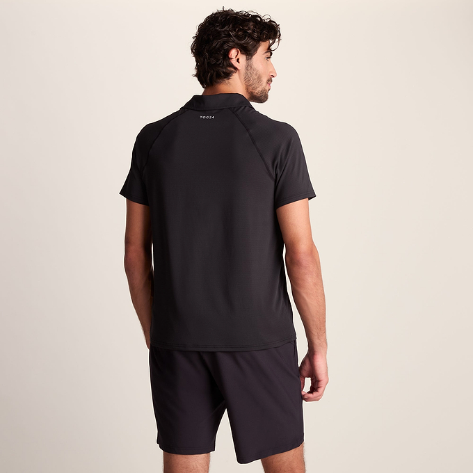 Hector Mens Performance Polo Shirt - Black