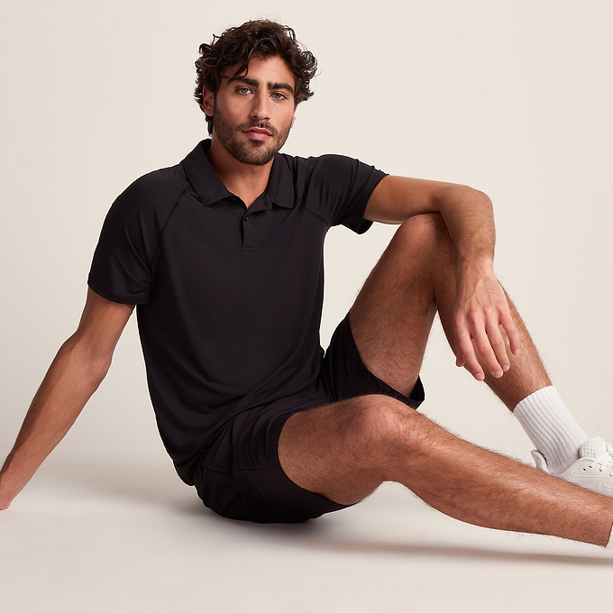 Hector Mens Performance Polo Shirt - Black