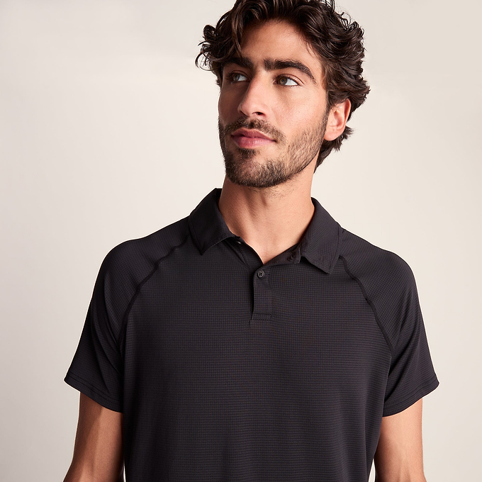 Hector Mens Performance Polo Shirt - Black