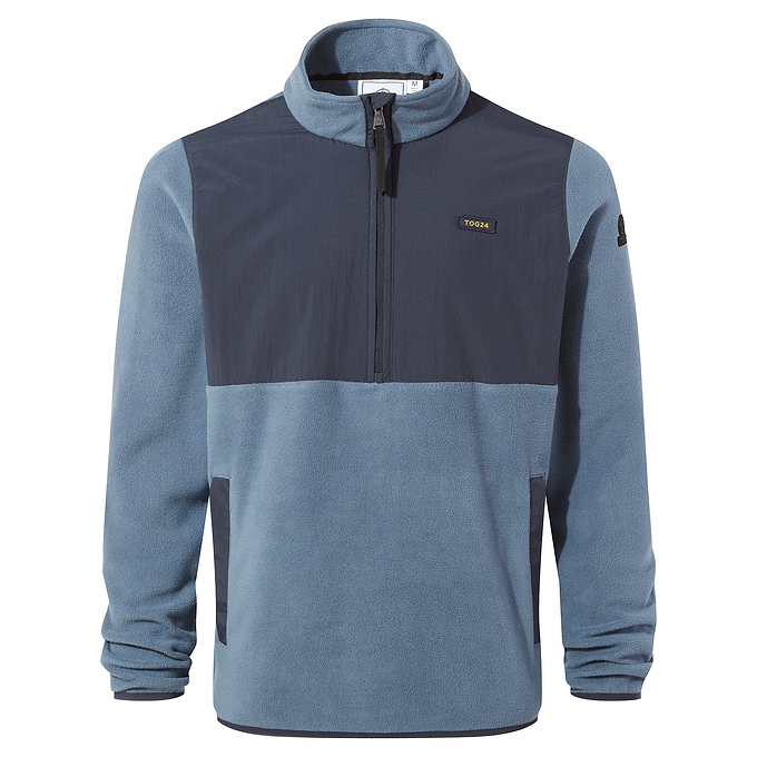 Herwick Mens Half Zip Fleece - Steel Blue/Indigo