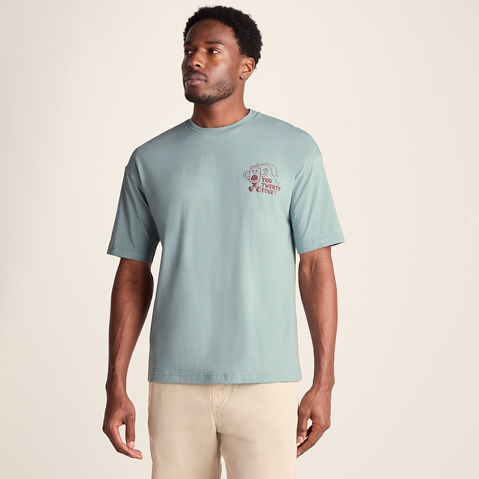 Hop Mens Relaxed Fit Premium Supersoft Hattie Clark T-Shirt - Summer Sky