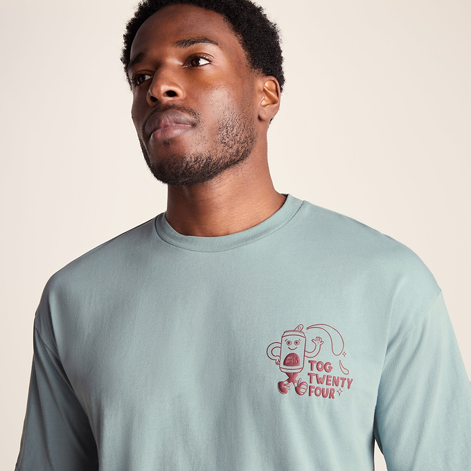 Hop Mens Relaxed Fit Premium Supersoft Hattie Clark T-Shirt - Summer Sky