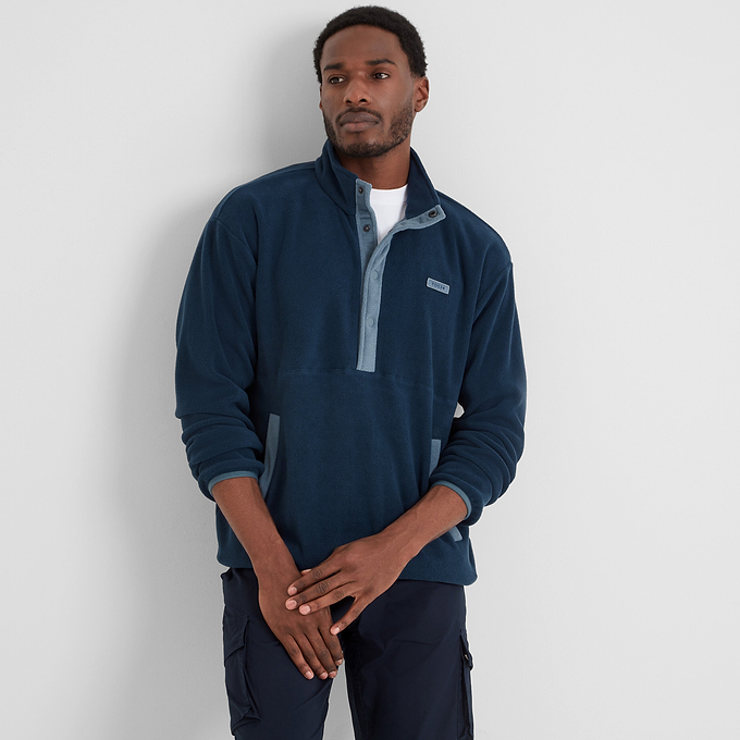 Horth Mens Half Zip Fleece - Inky Blue/Blue Dolphin