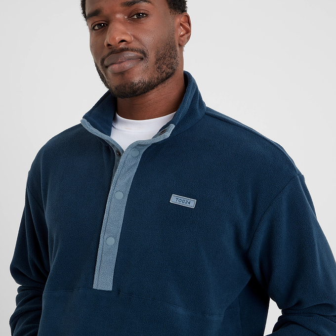 Horth Mens Half Zip Fleece - Inky Blue/Blue Dolphin