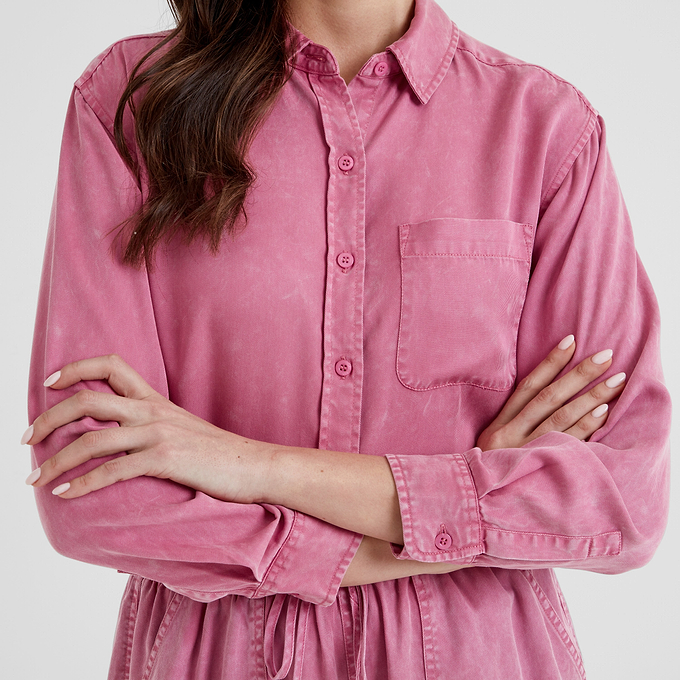 Irena Womens Shirt Long Sleeve - Rose Quartz