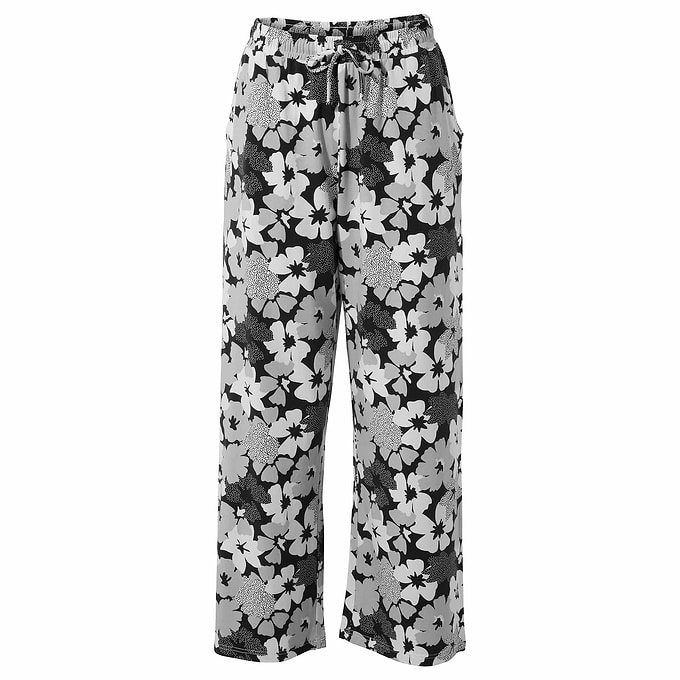 Izzie Womens Trousers - Black Floral Print