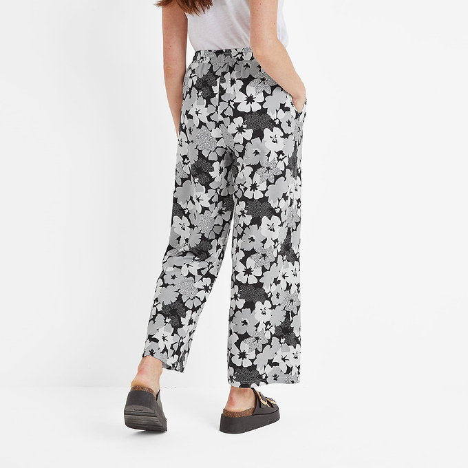 Izzie Womens Trousers - Black Floral Print