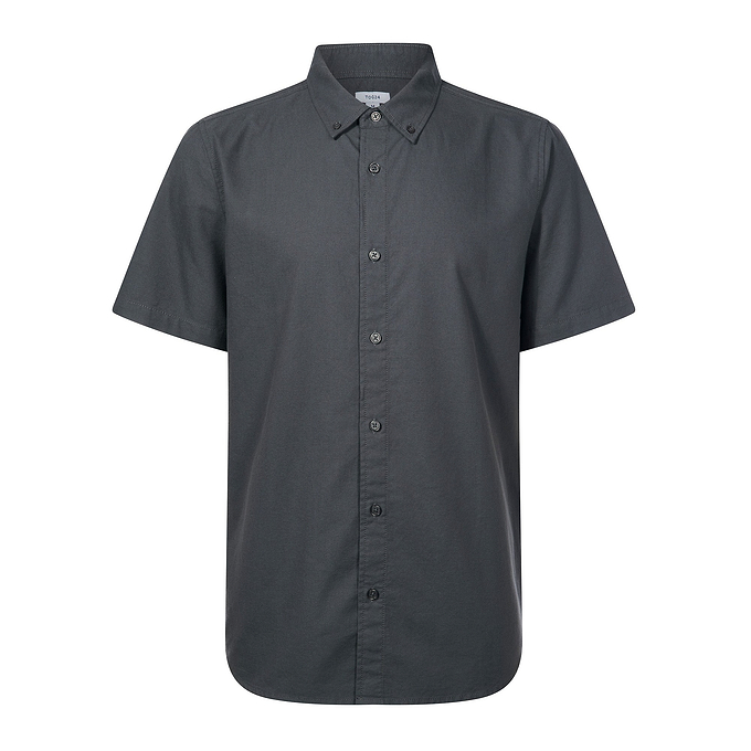 Jayden Mens 100% Cotton Short Sleeve Shirt - Deep Slate