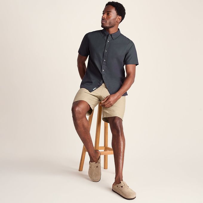 Jayden Mens 100% Cotton Short Sleeve Shirt - Deep Slate