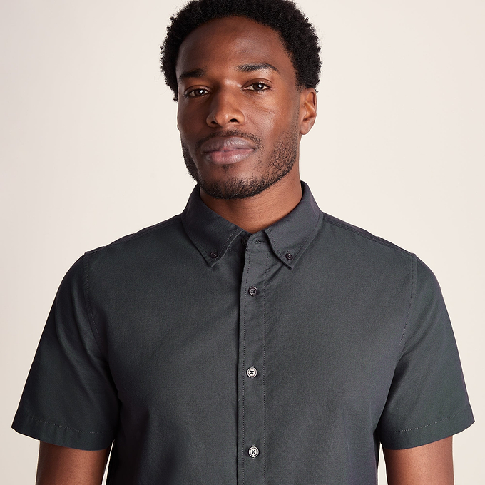 Jayden Mens 100% Cotton Short Sleeve Shirt - Deep Slate