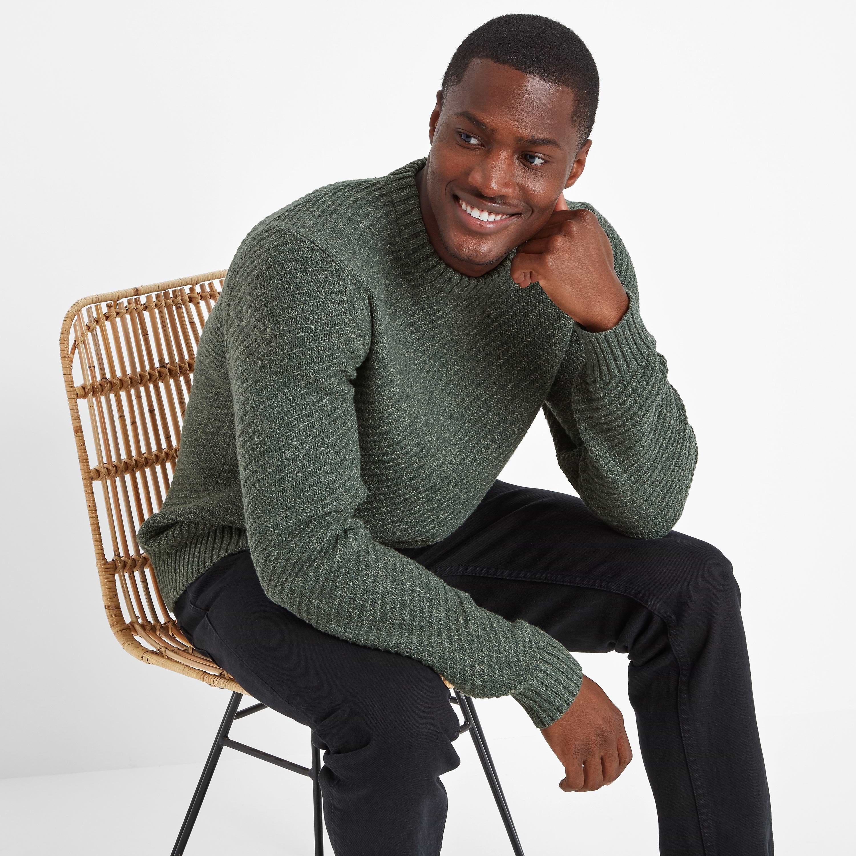 Green knitted jumper mens best sale