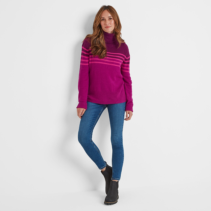 Jesmin Womens Knitted Jumper - Purple Berry