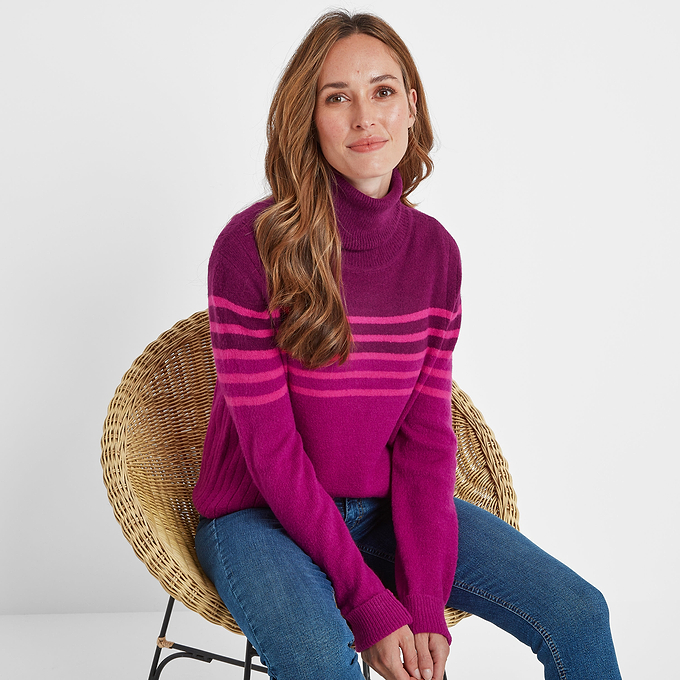 Jesmin Womens Knitted Jumper - Purple Berry