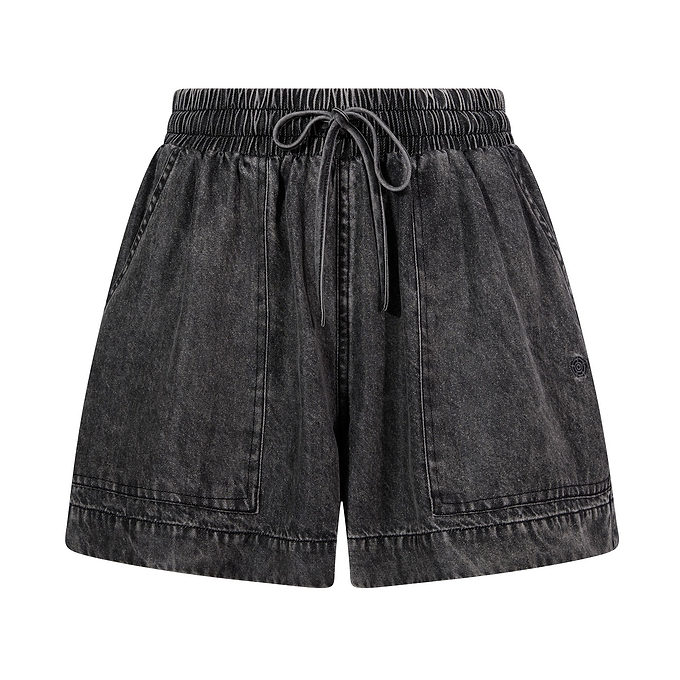Jessia Womens Tencel Lyocel Shorts - Washed Black