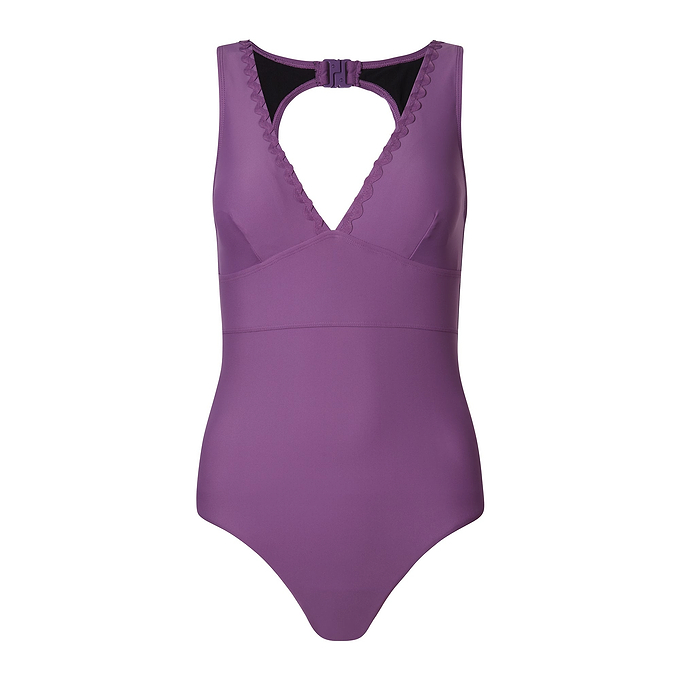 Katerina Womens One Piece Mesh Lined Swimsuit - Orchid