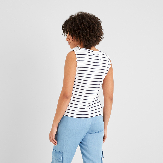 Katie Womens Vest - Optic White/Dk Indigo