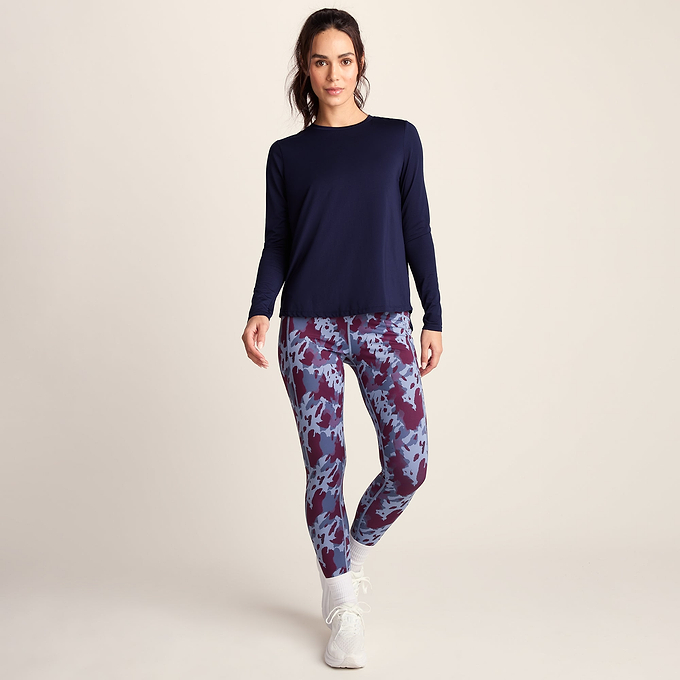 Kehlani Womens Long Sleeve Performance Top - Oxford Blue