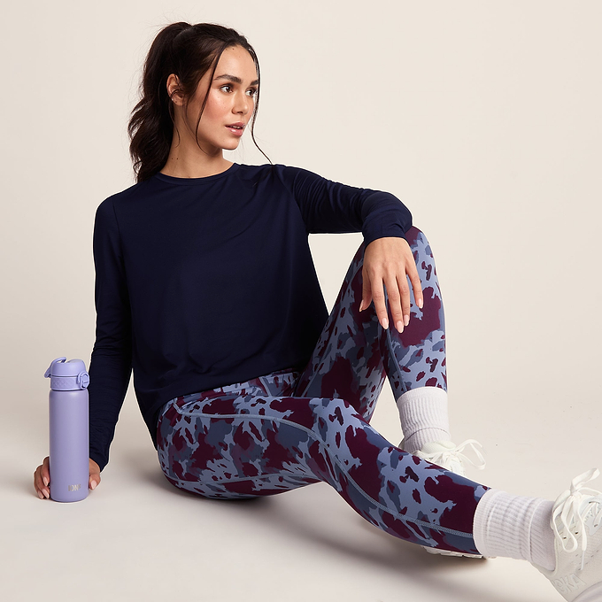 Kehlani Womens Long Sleeve Performance Top - Oxford Blue