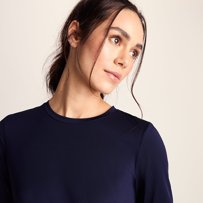 Kehlani Womens Long Sleeve Performance Top - Oxford Blue