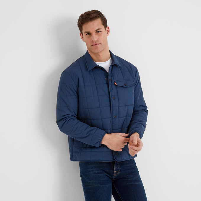 Keiran Mens Padded Shacket - Inky Blue