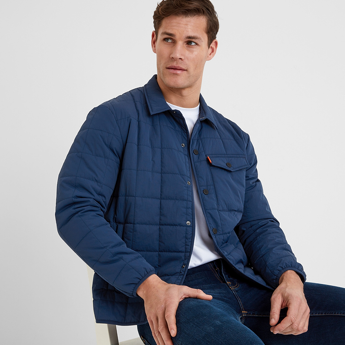 Keiran Mens Padded Shacket - Inky Blue