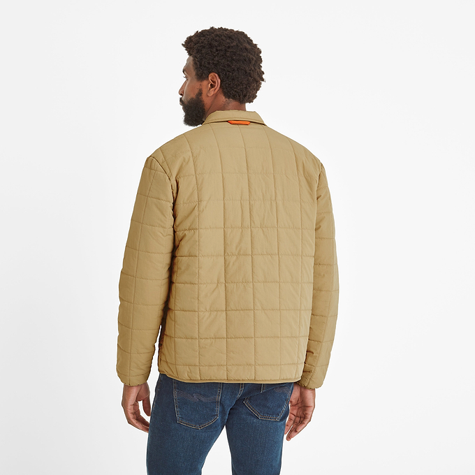 Keiran Mens Padded Shacket - Ochre Brown
