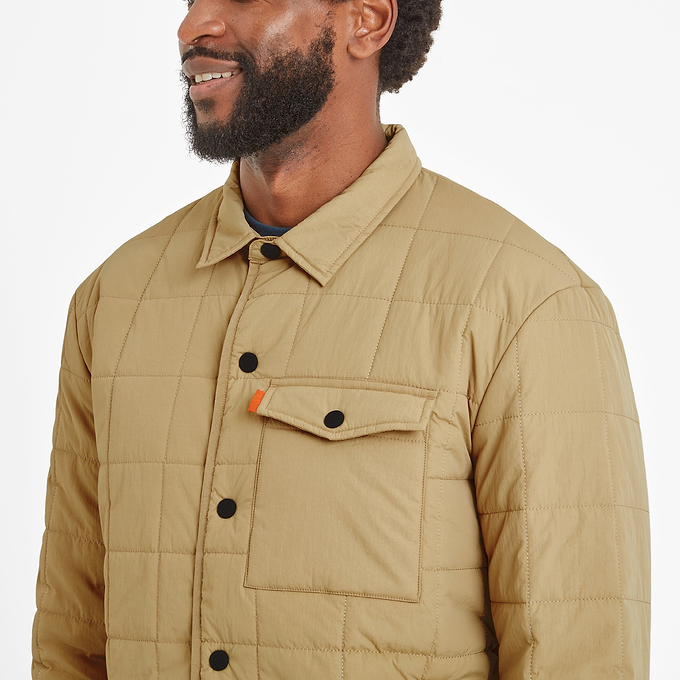 Keiran Mens Padded Shacket - Ochre Brown