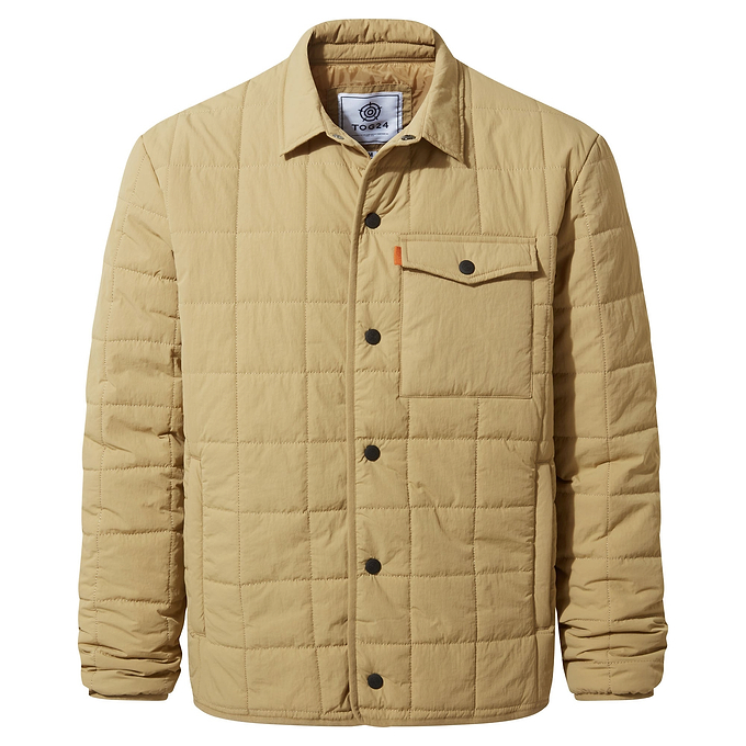 Keiran Mens Padded Shacket - Ochre Brown
