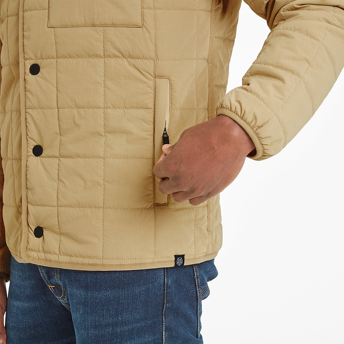 Keiran Mens Padded Shacket - Ochre Brown
