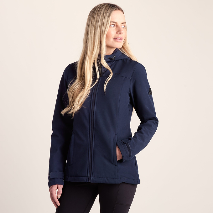 Keld Womens Shower Resistant Hooded Softshell Jacket - Navy