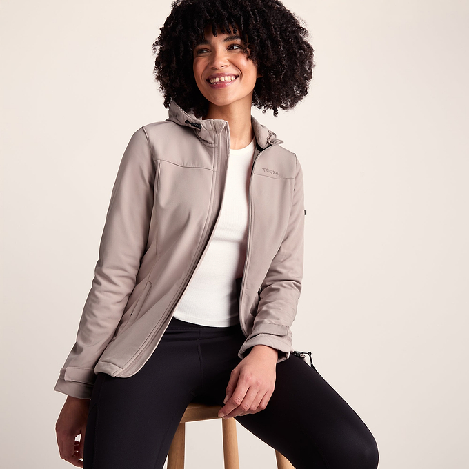 Keld Womens Shower Resistant Hooded Softshell Jacket - Dusky Pink