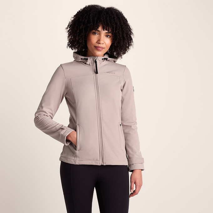 Keld Womens Shower Resistant Hooded Softshell Jacket - Dusky Pink