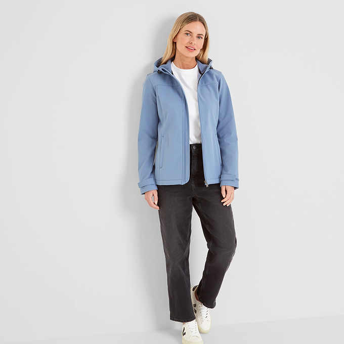 Keld Womens Softshell Hooded Jacket - Misty Blue