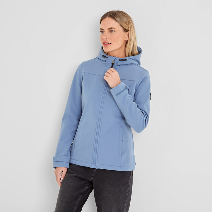 Keld Womens Softshell Hooded Jacket - Misty Blue
